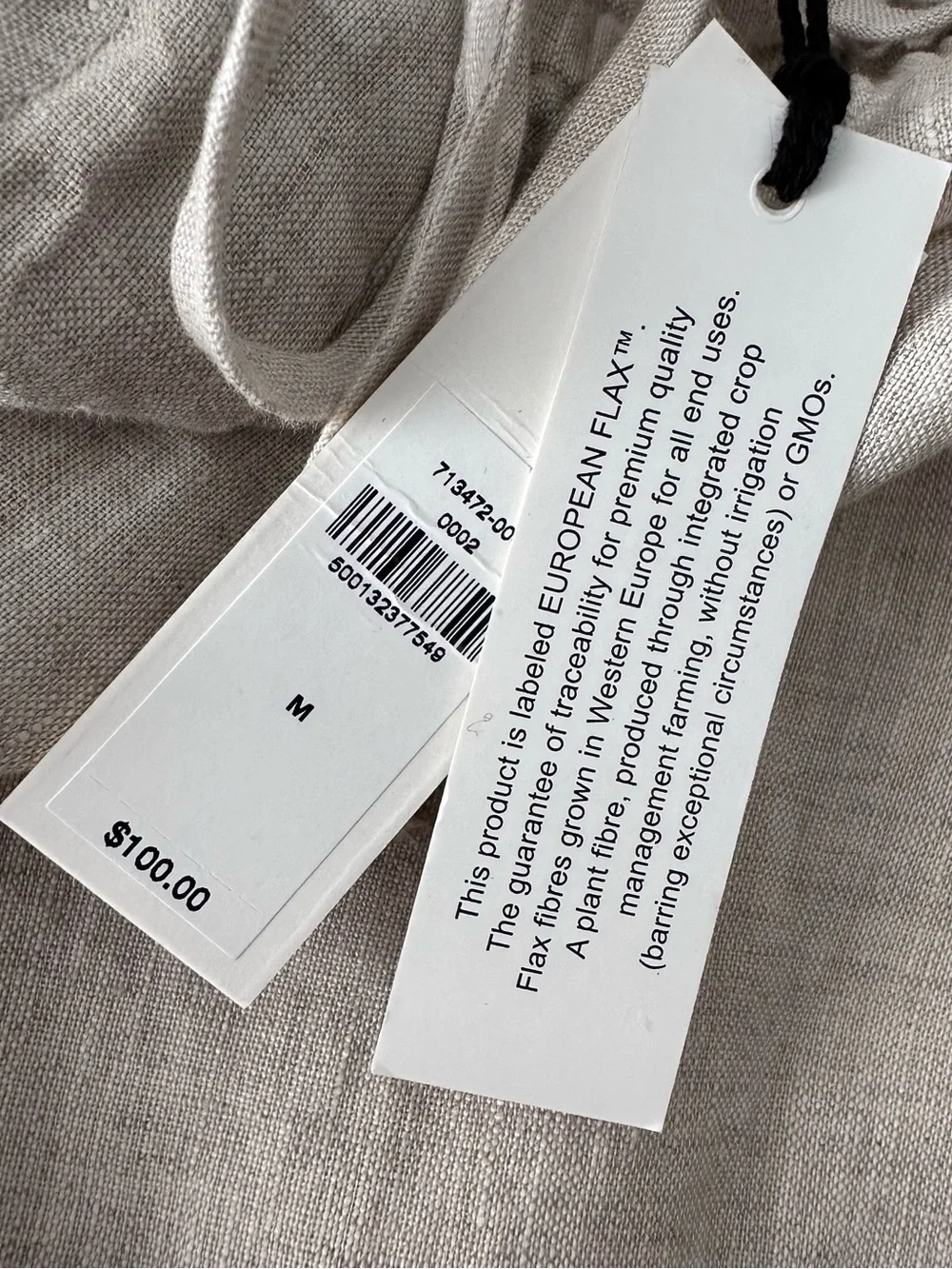 Banana Republic 100% Linen Beige European Flax Wide Leg Pants Womens Medium NWT